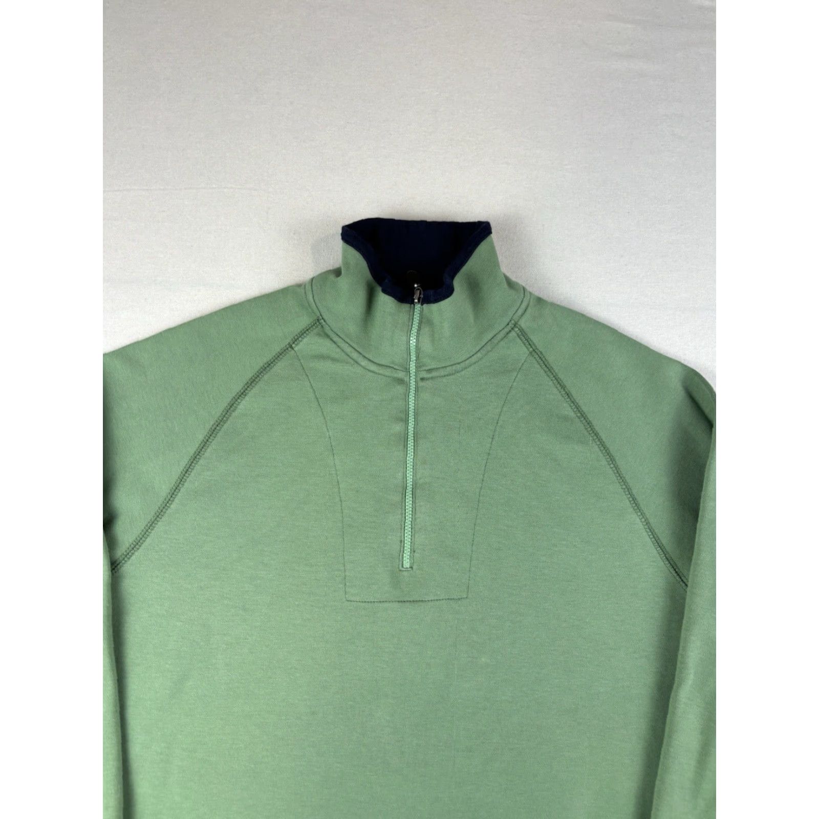 Vintage Peru Unlimited Sweater Mens Medium Green 1/2 Zip Cotton Golf Mock Neck Pullover Classic Preppy M Size US M / EU 48-50 / 2 - 2 Thumbnail