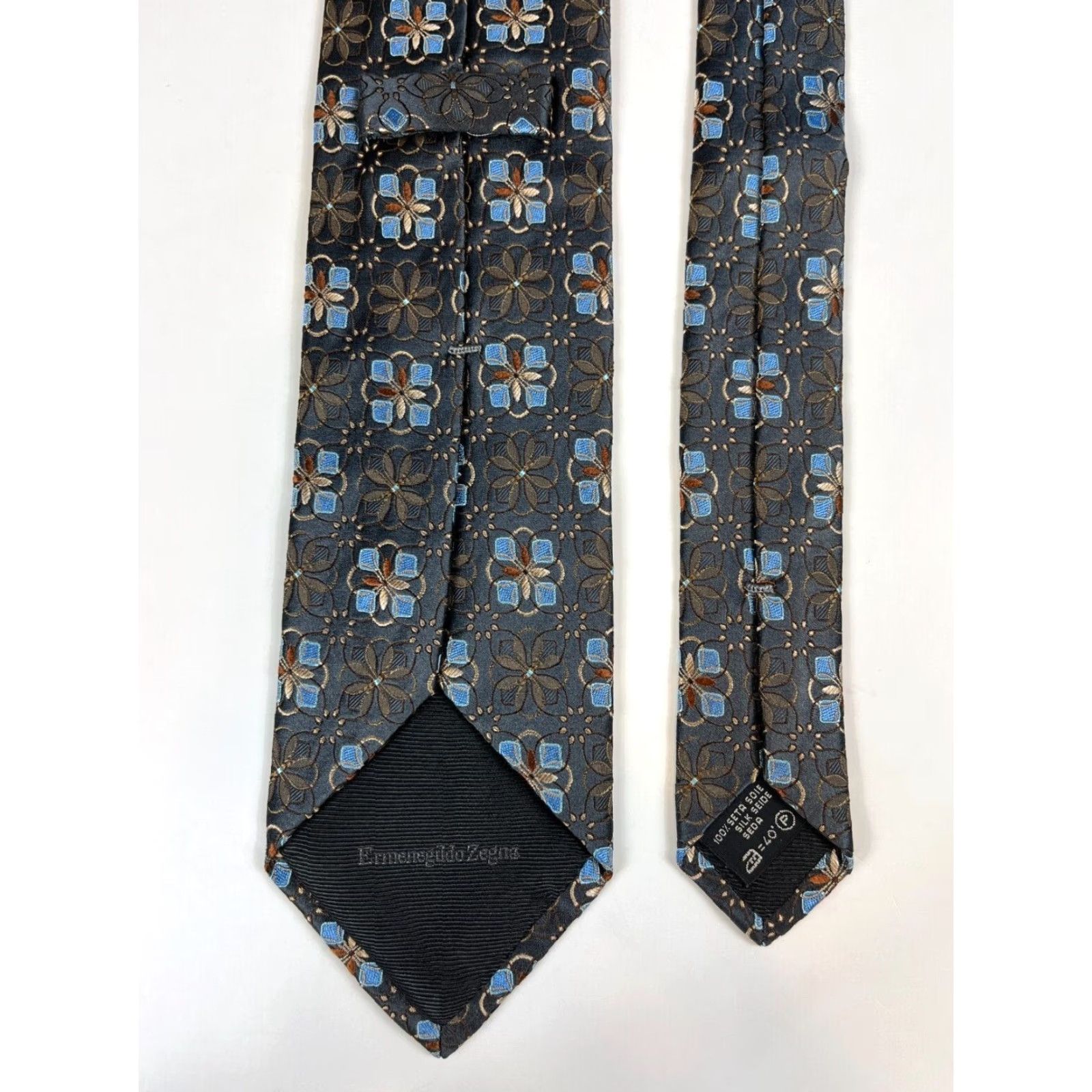 Ermenegildo Zegna VINTAGE Men's Ermenegildo Zegna Floral Luxury Silk Tie Made in Italy Size ONE SIZE - 7 Thumbnail
