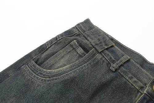 Japanese Brand × Jean × Vintage #35 Vintage Painted Circle Striped Straight Flared Baggy Size US 32 / EU 48 - 4 Thumbnail