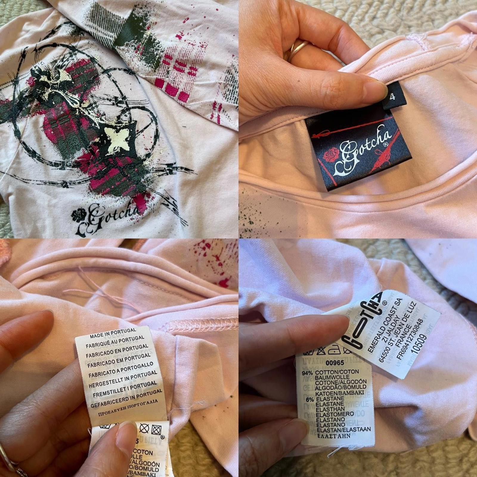 Gotcha Gotcha vintage pink long sleeve top with print Size S / US 4 / IT 40 - 4 Thumbnail