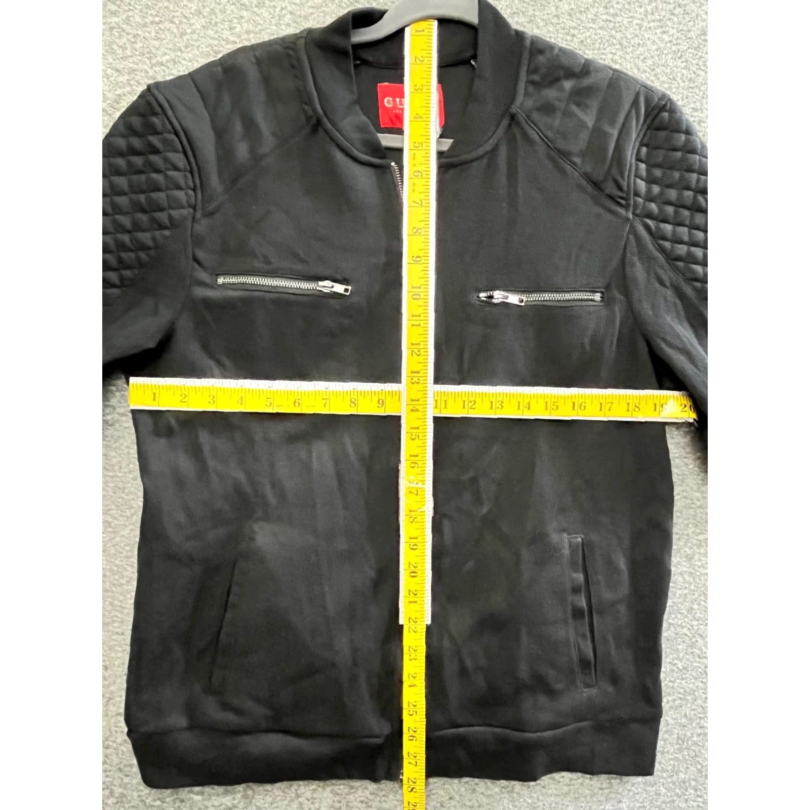 Guess Guess Men's Moto Jacket Color Black Size M With Zipper Pockets Size US M / EU 48-50 / 2 - 4 Thumbnail