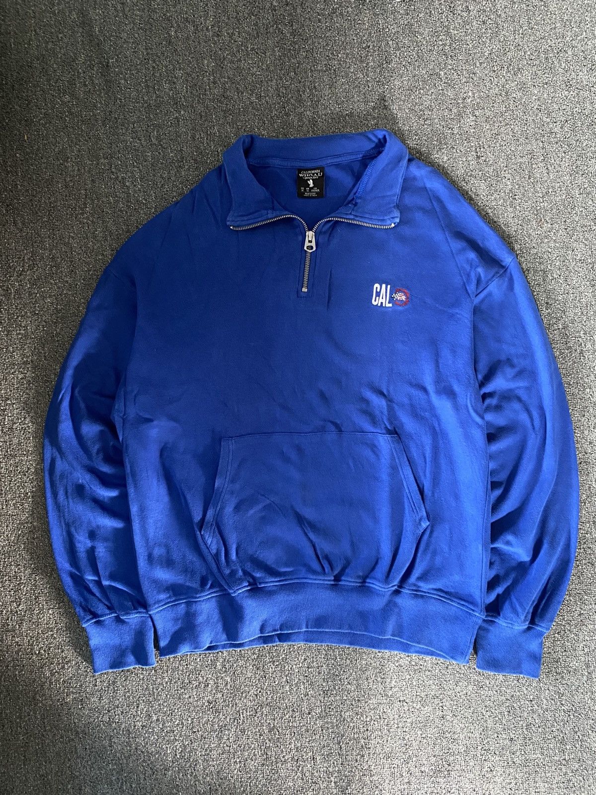 Who A.U. Vintage Who.A.U California Half-Zip Sweatshirts Cobalt Blue Size US M / EU 48-50 / 2 - 1 Thumbnail