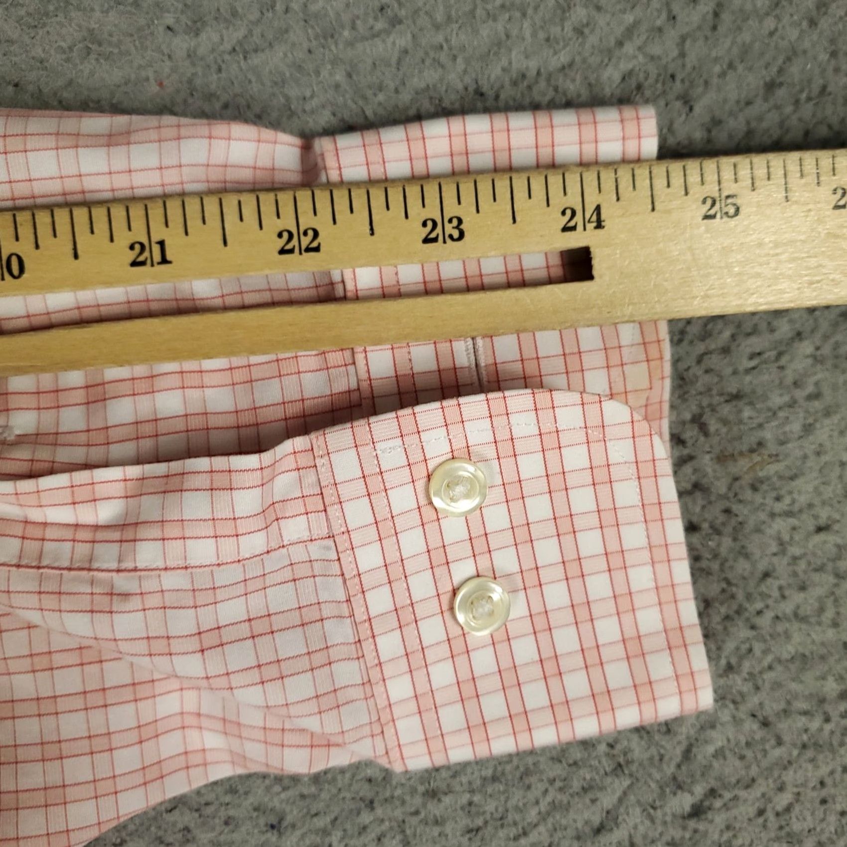 Brooks Brothers Brooks Brothers Shirt Mens 16.5 Orange Plaid Dress Button Up Long Sleeve Slim Cuff Barrel Non-Iron Pockets Regular Size 46R - 7 Thumbnail