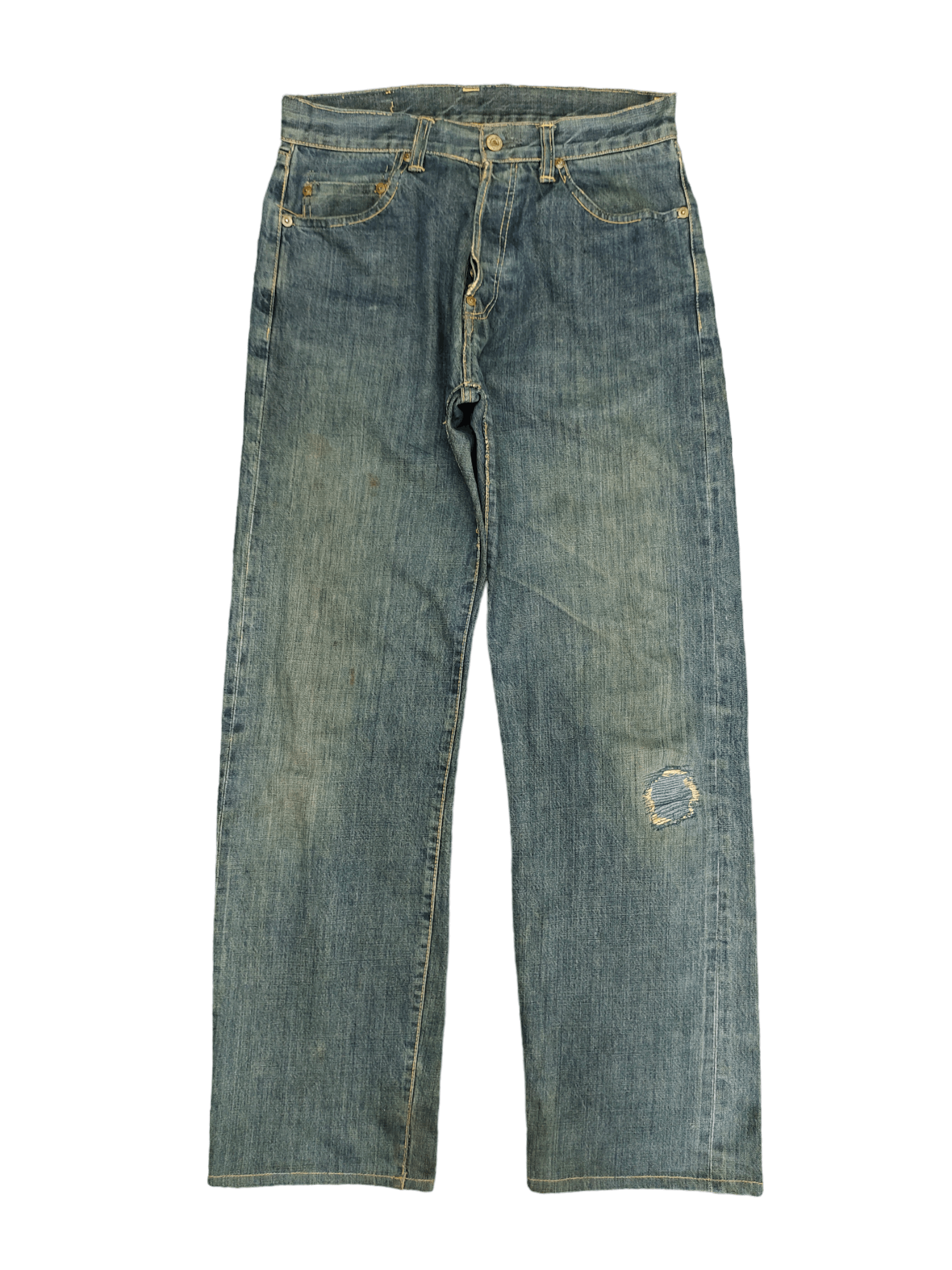 Studio D'Artisan 1990s Studio D Artisan Lot 0205 Selvedge Distress Jeans Size US 30 / EU 46 - 1 Thumbnail
