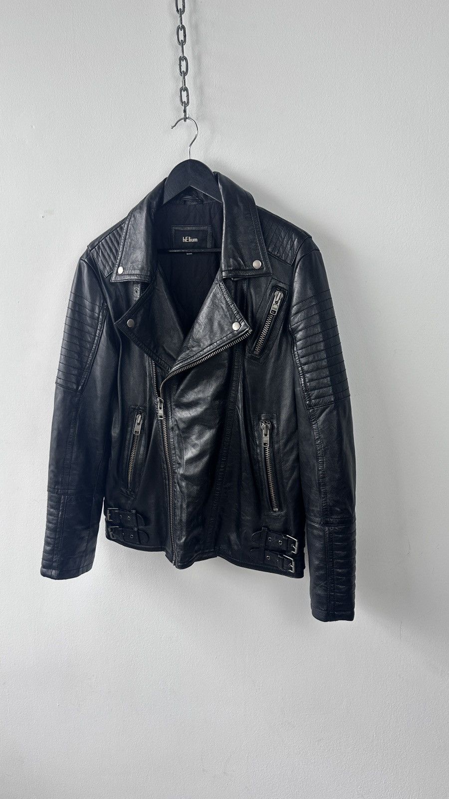 Other HELIUM Real Leather Biker Jacket Quilted Moto Biker Coat Size US L / EU 52-54 / 3 - 5 Thumbnail