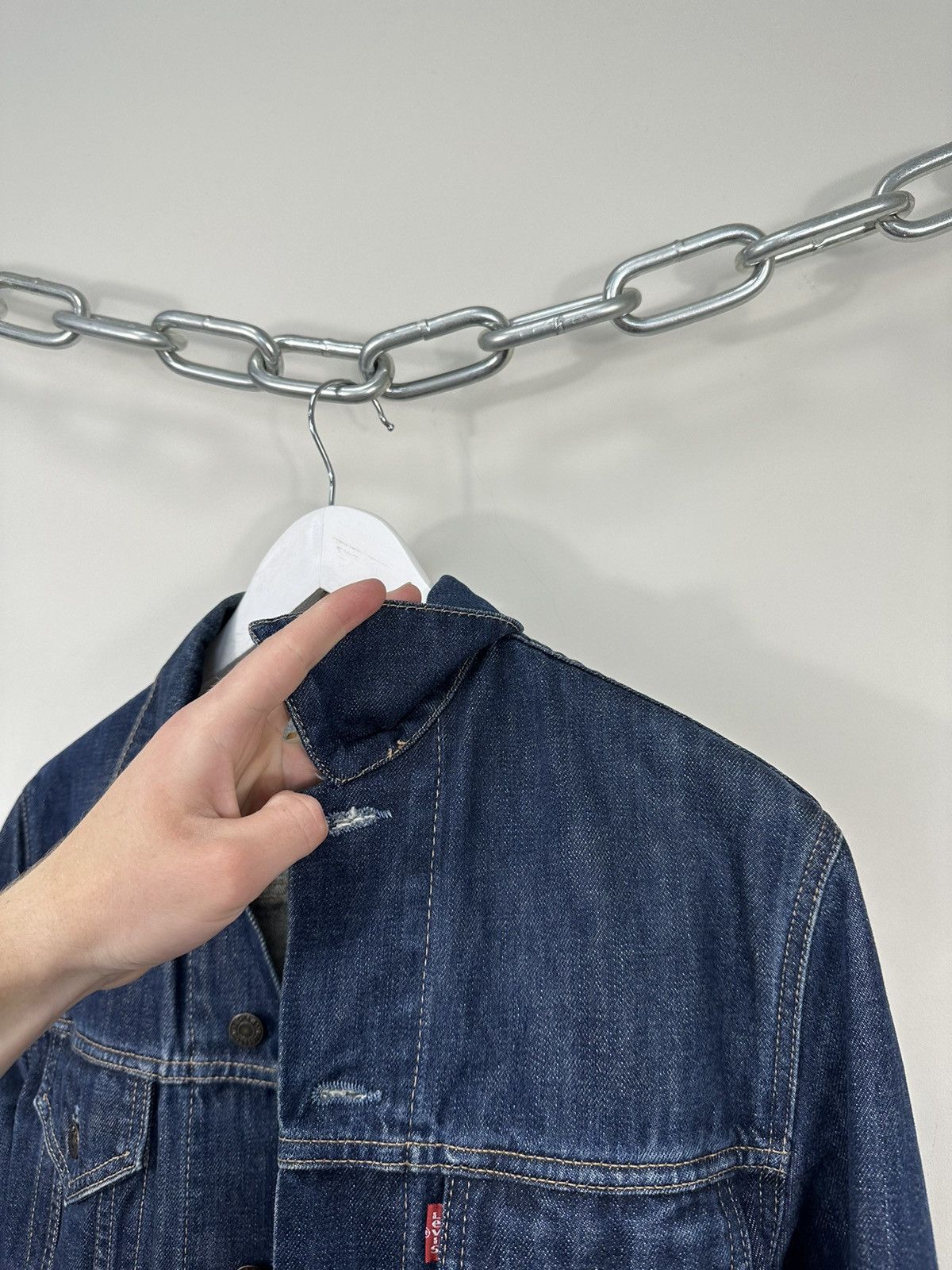 Levi's Vintage 90s Levi's Washed USA Denim Racing Bomber Jacket Size US S / EU 44-46 / 1 - 5 Thumbnail