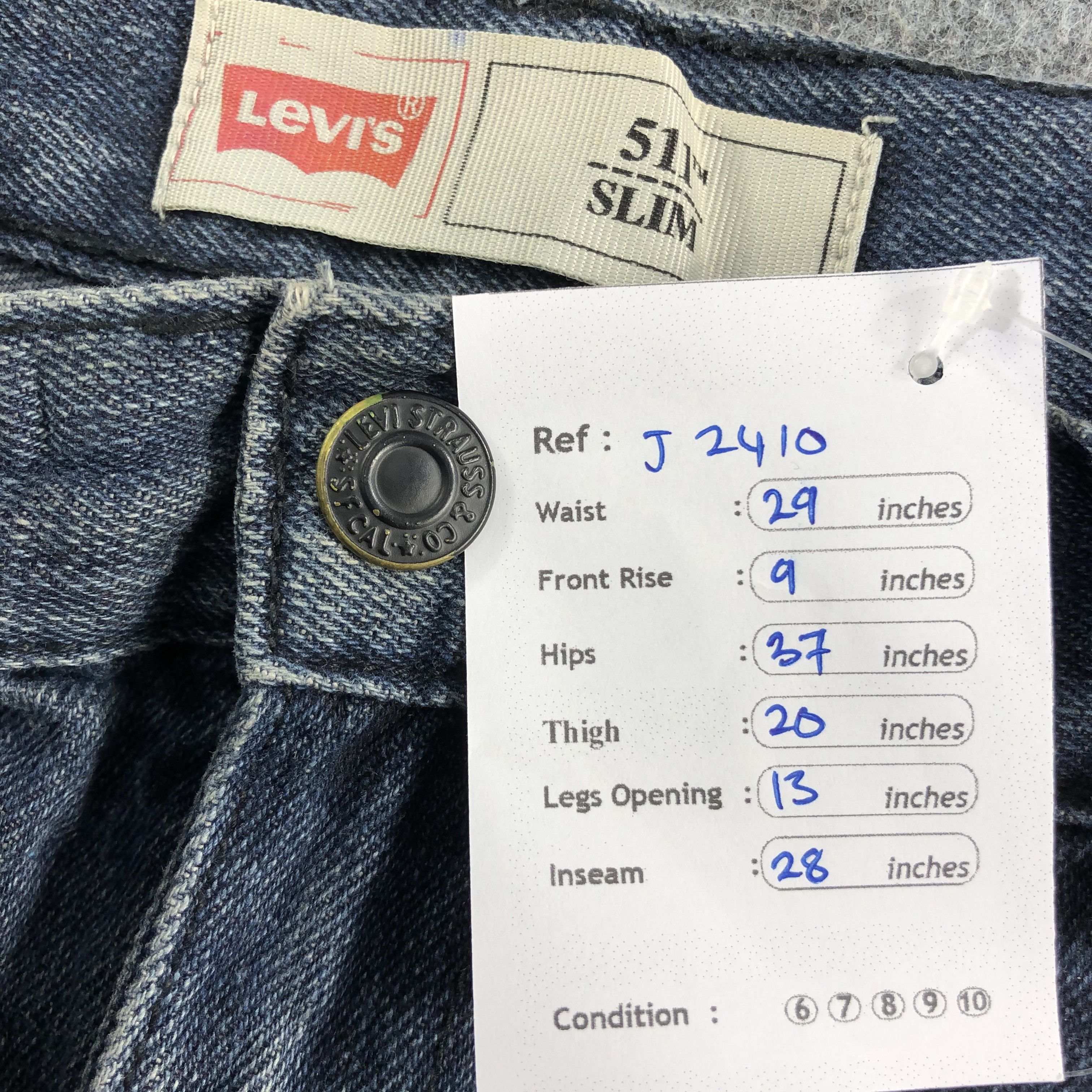 Levi's Vintage Levis 511 Jeans-J2410 Size US 29 - 12 Thumbnail
