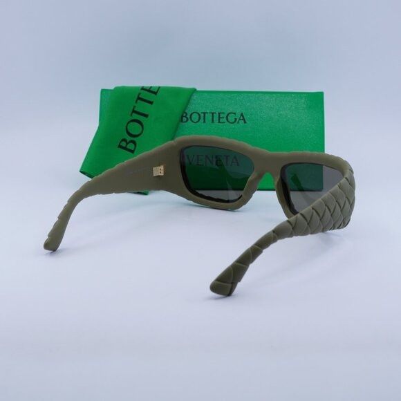 Bottega Veneta Bottega Veneta BV1303S 002 Sunglasses Olive Square Frame Size ONE SIZE - 10 Thumbnail