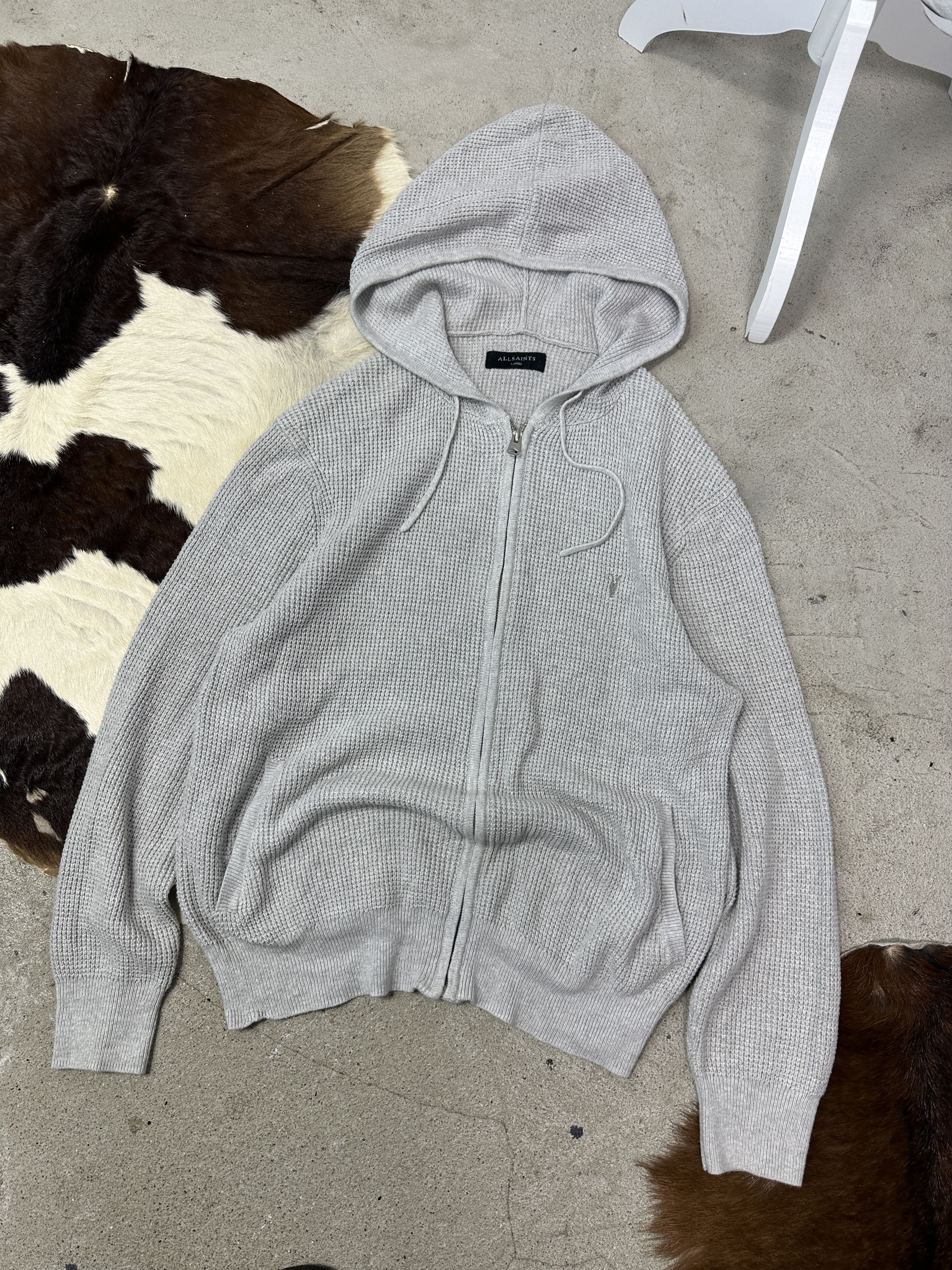Allsaints Vintage Streetwear Allsaints Waffle Zip Hoodie Y2K Size US L / EU 52-54 / 3 - 2 Thumbnail