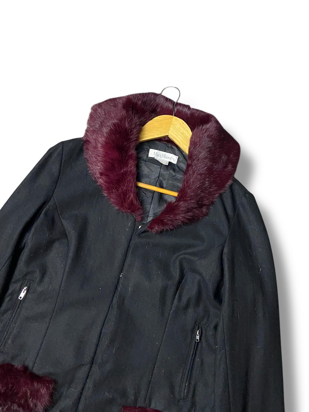 Japanese Brand Max Mara Crop Jacket with Fur Collar (149) Size US XXS / EU 40 - 5 Thumbnail
