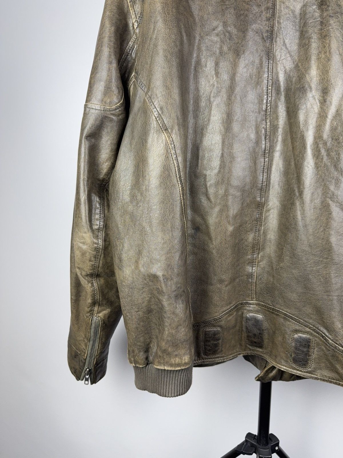 Leather Vintage 90s Genuine Leather MOTO Bomber Jacket Rock Punk Size US XL / EU 56 / 4 - 14 Thumbnail