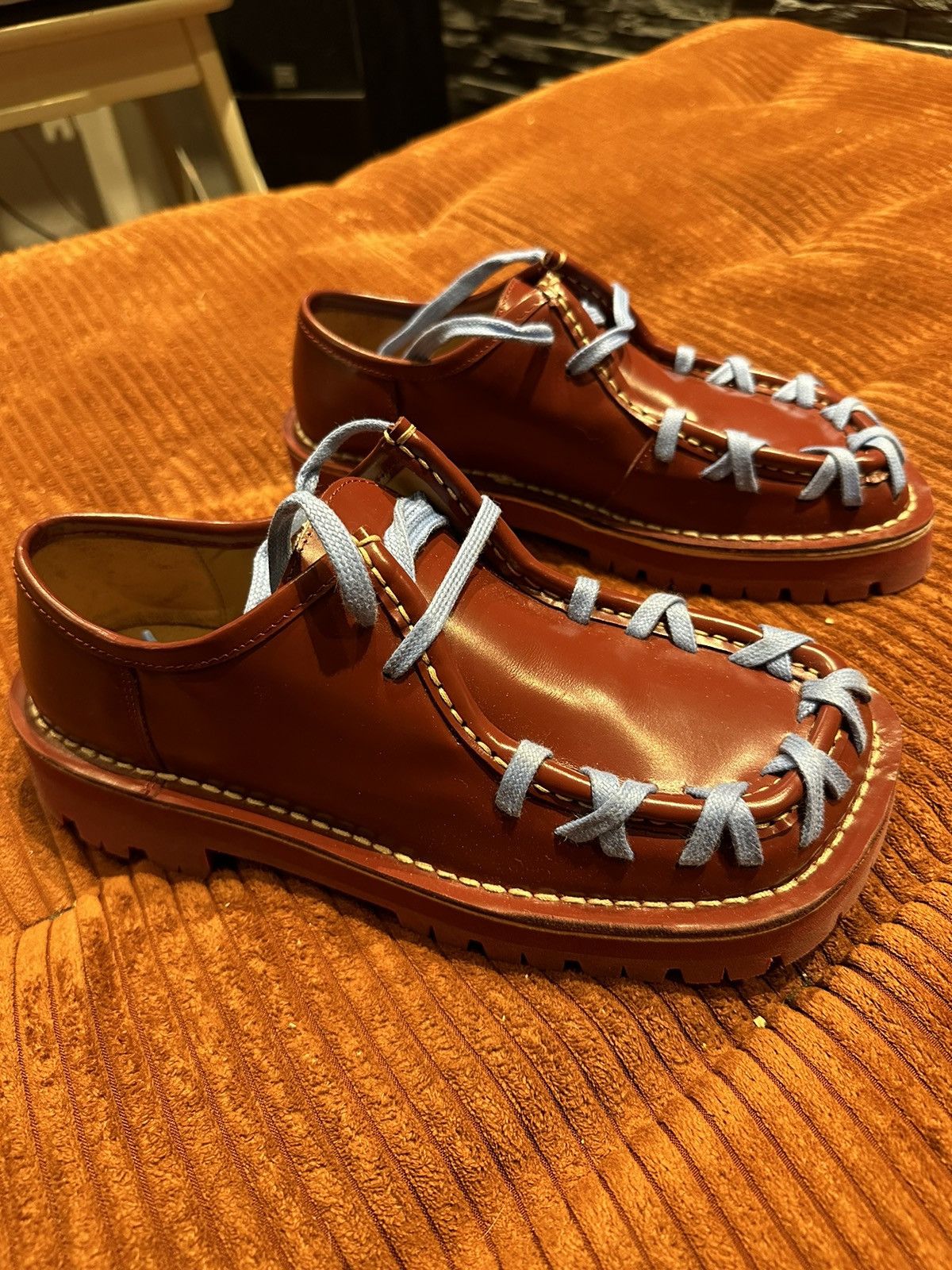 image of Camperlab Eki Leather Shoes in Red Burgundy, Men's (Size 10)