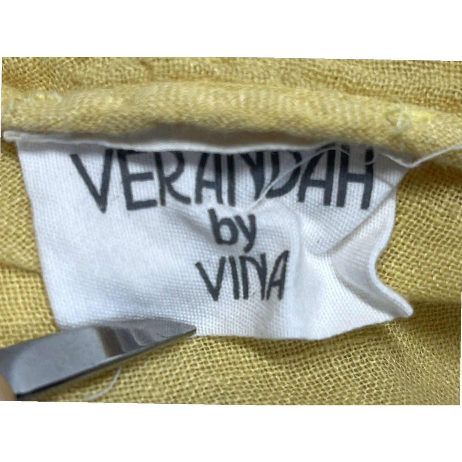 Vintage Verandah By Vina Womens Linen Tunic Shirt One Size Yellow Bohemian Size ONE SIZE - 6 Thumbnail