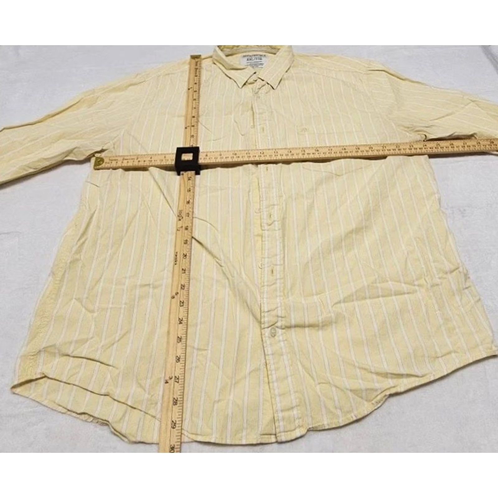 Vintage Aéropostale Button-Up Shirt Men 2XL Yellow Striped 100% Cotton Button-Down Long Sleeve Shirts Size US XXL / EU 58 / 5 - 8 Thumbnail