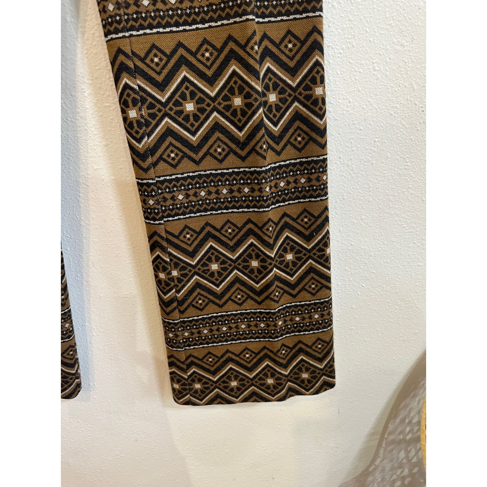 Vintage 70s Funky Patterned Double Knit Poly Pants Size 27" / US 4 / IT 40 - 11 Thumbnail