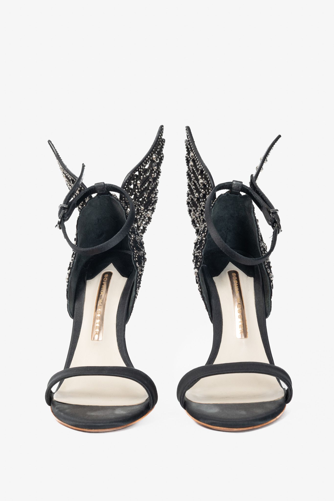 Sophia Webster Sophia Webster Evangeline Crystal-Embellished Satin Sandals Size US 4.5 / IT 34.5 - 2 Thumbnail
