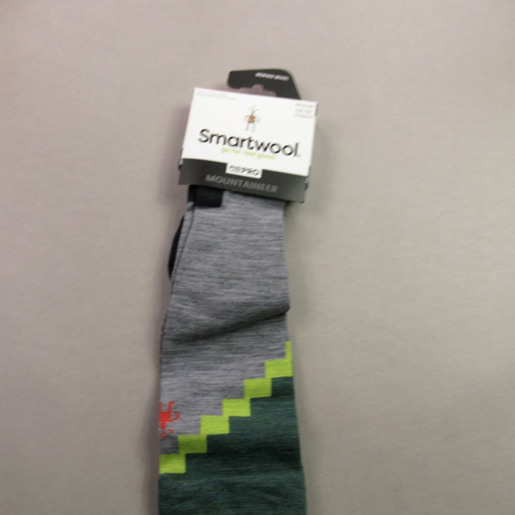 Smartwool Smartwool PhD Pro Mountaineer Merino Wool Socks Unisex Light Gray Green Size ONE SIZE - 2 Thumbnail
