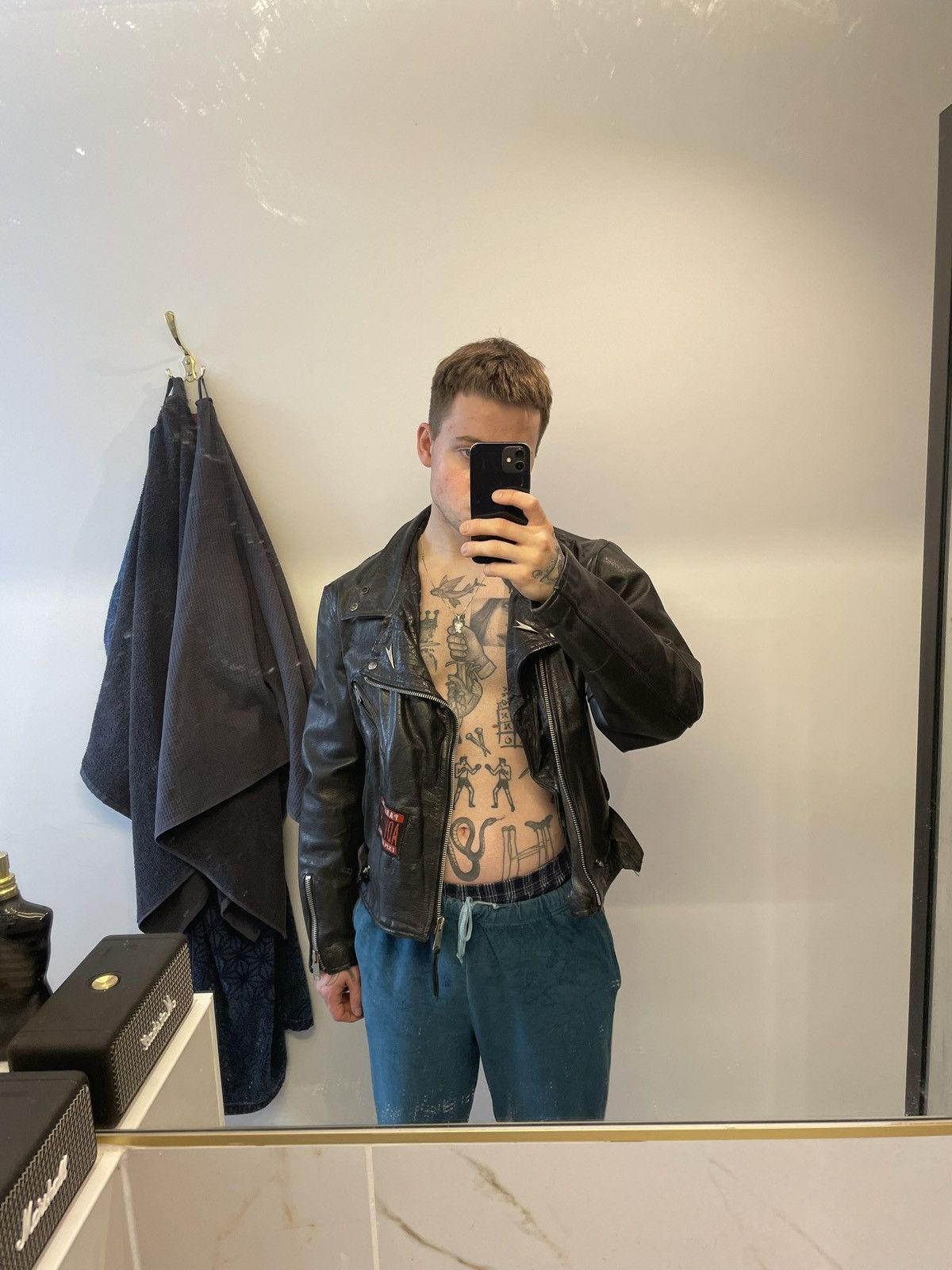 Genuine Leather Rare 90s Biker Real Genuine Leather Metal Jacket Rock Hype Size US L / EU 52-54 / 3 - 3 Thumbnail