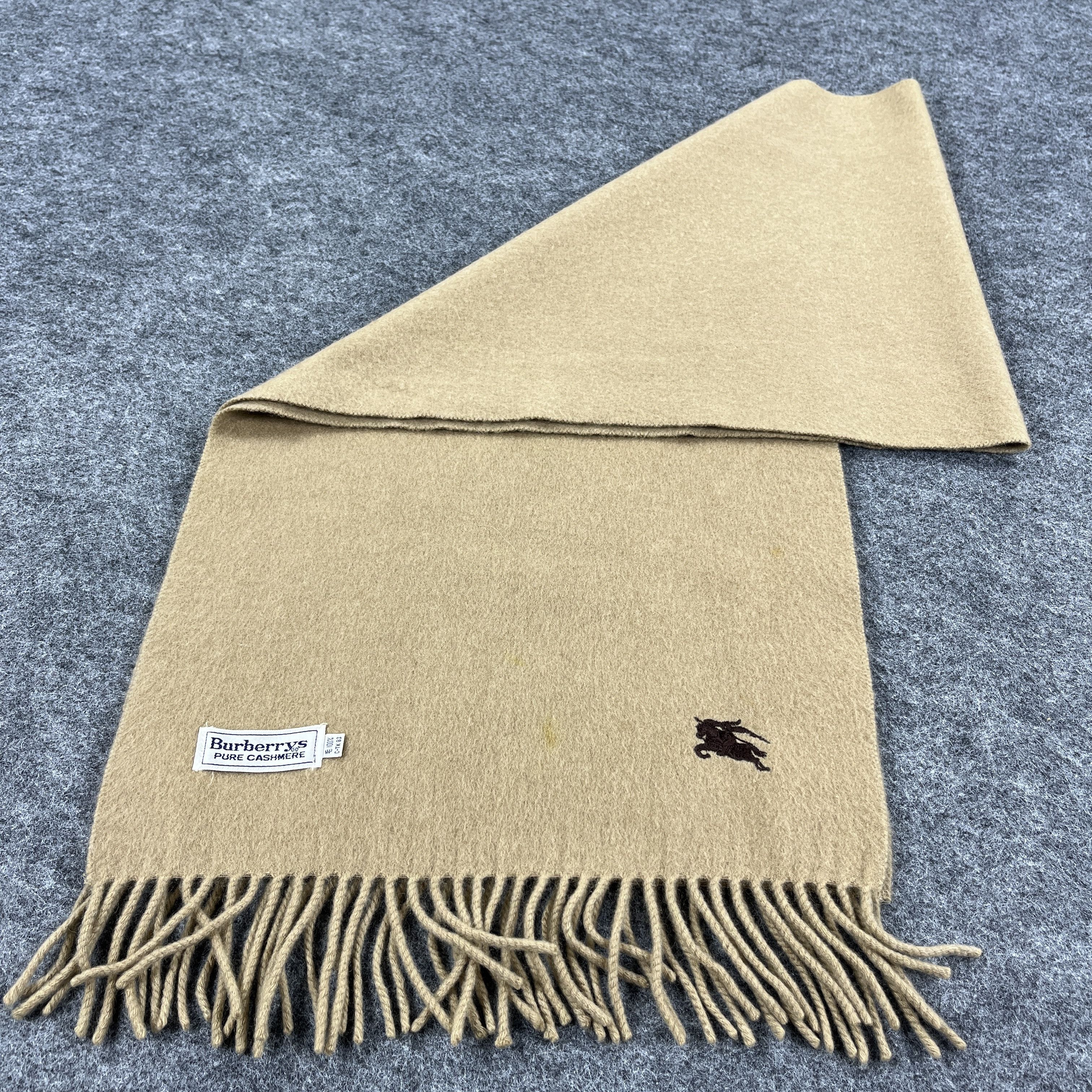 Burberry × Vintage Burberry Cashmere Scarf / Muffler / Neckwear T1070 Size ONE SIZE - 4 Thumbnail