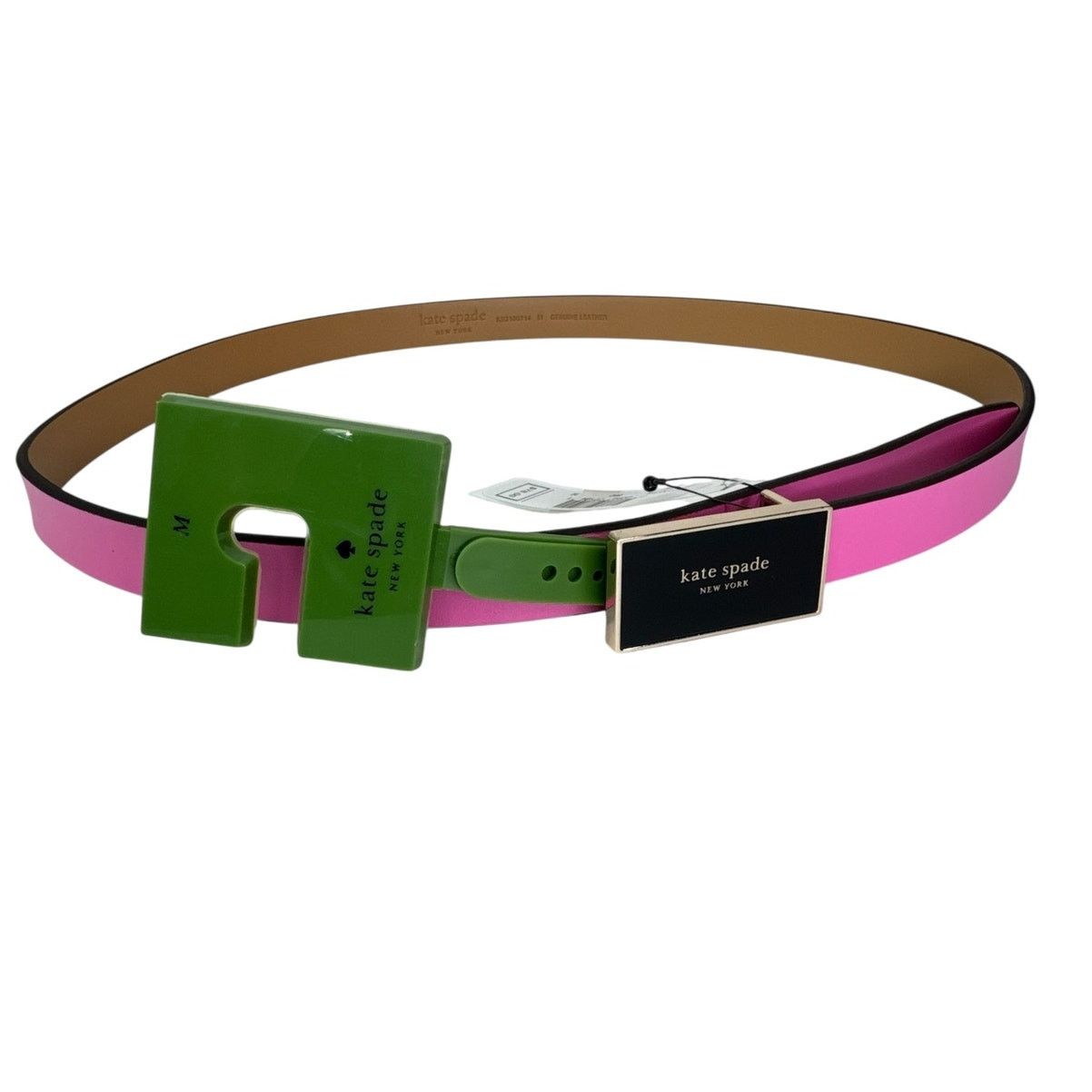 Kate Spade Kate Spade enamel logo plaque belt Carousel Pink Medium Size ONE SIZE - 2 Thumbnail
