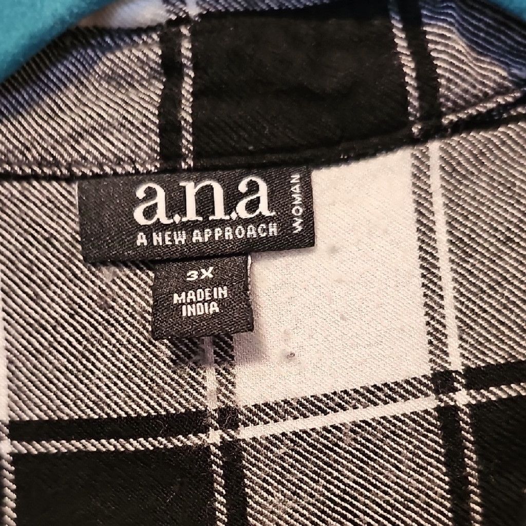 Other a.n.a Monochrome Plaid Shirt Size 3XL / US 20-22 - 2 Thumbnail