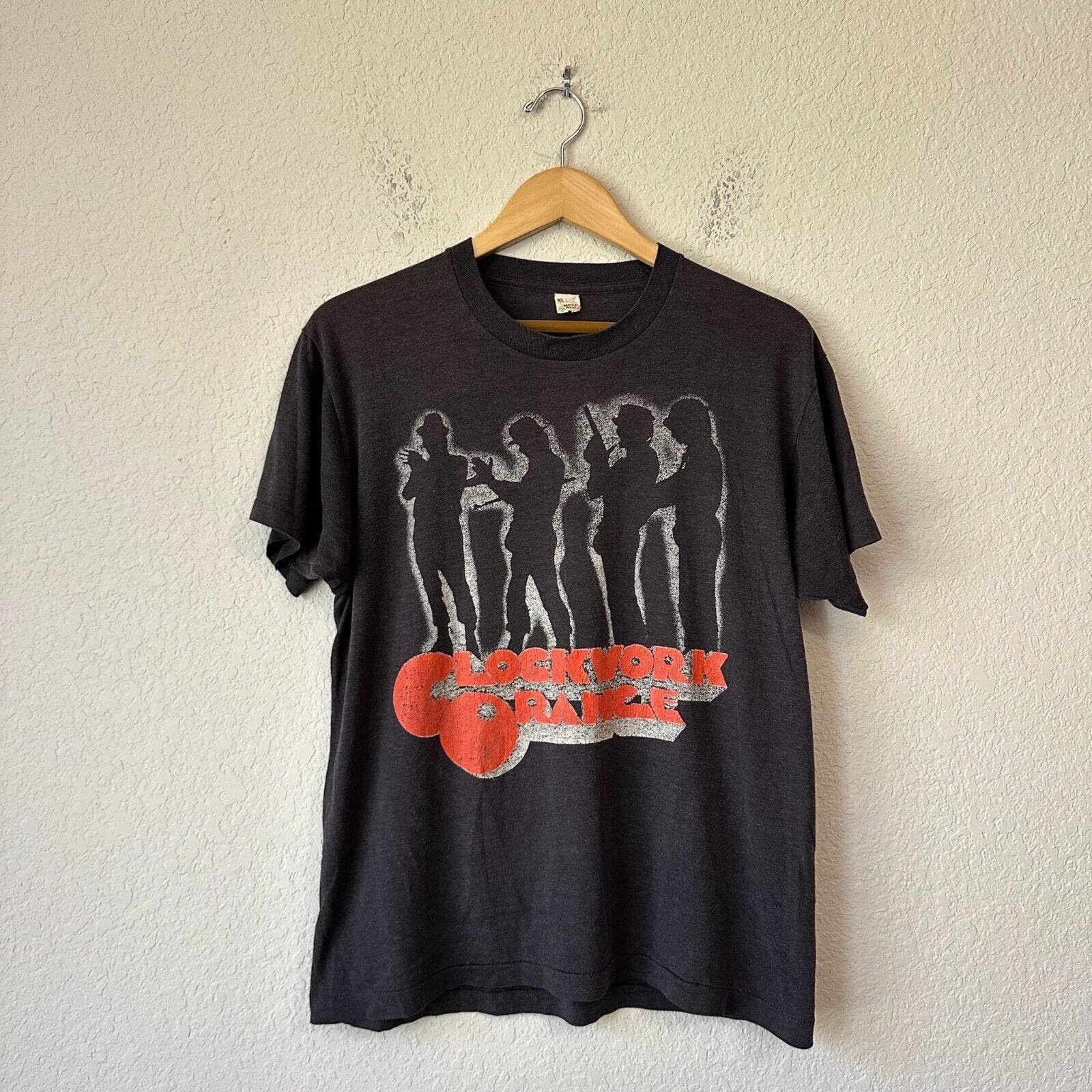 image of Vintage 80's Screen Stars Clockwork Orange Tee Single Stitch in Black, Men's (Size XL)