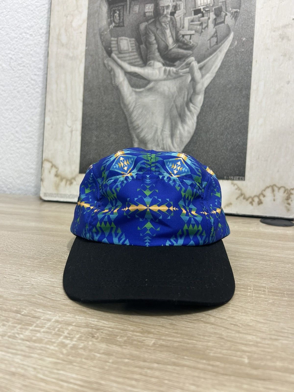 Pendleton × Vintage Pendleton Vtg Cap Free Polyester Blue Tottal Pattern Size ONE SIZE - 1 Thumbnail
