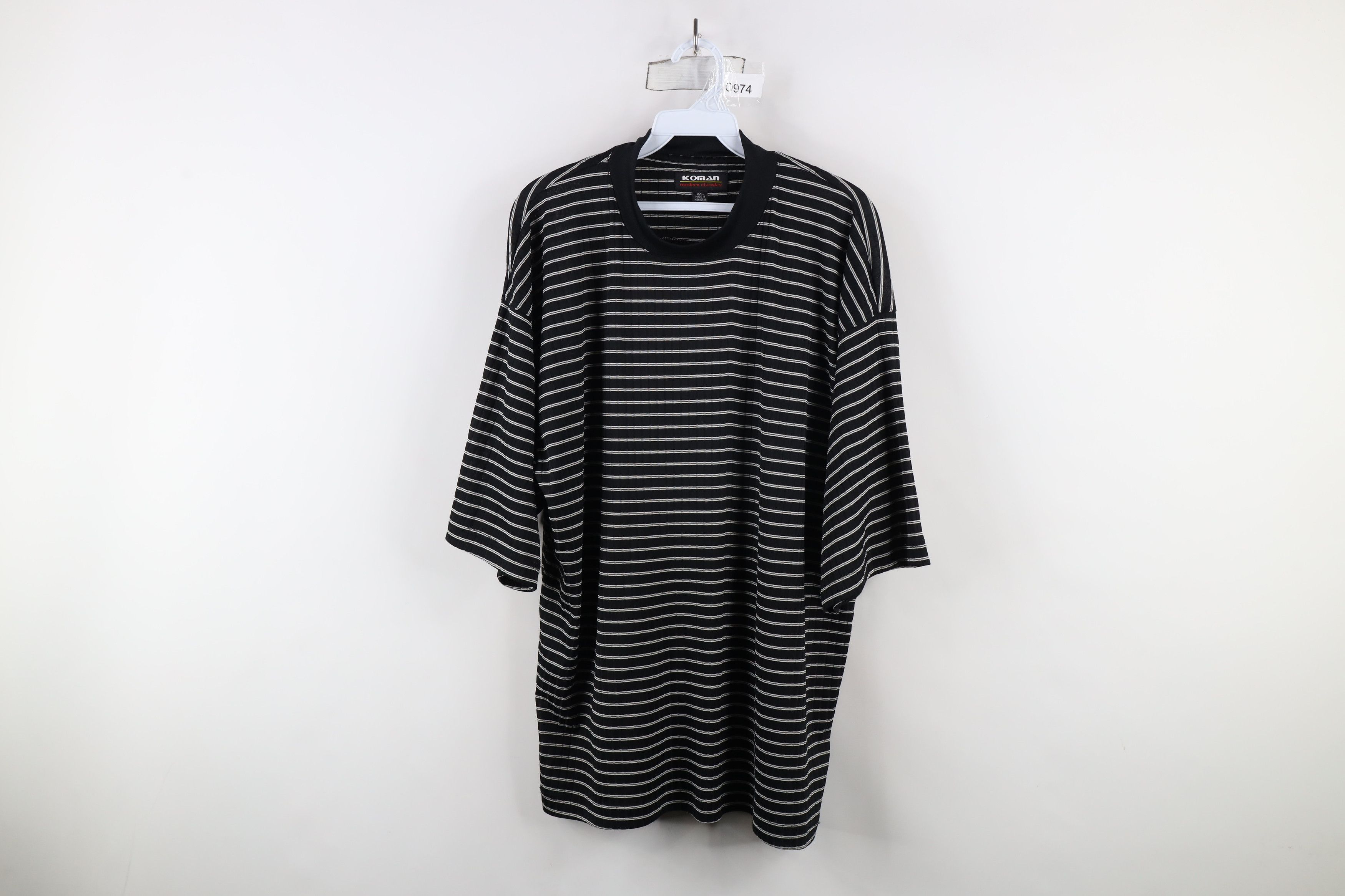 Vintage Vintage 90s Y2K Streetwear Ribbed Knit Short Sleeve T-Shirt Size US XXL / EU 58 / 5 - 1 Thumbnail