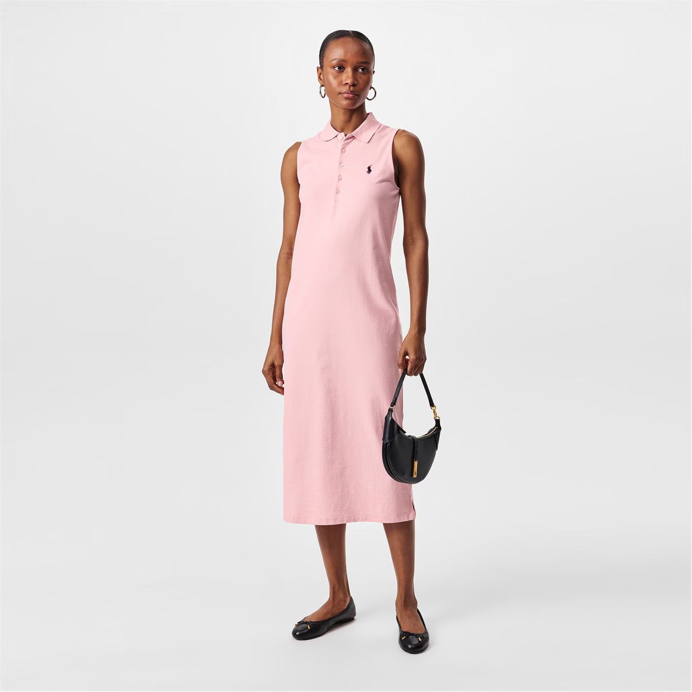 Polo Ralph Lauren o1g2r1mq0825 Stretch-Cotton Sleeveless Polo Dress in Pink Size M / US 6-8 / IT 42-44 - 6 Thumbnail