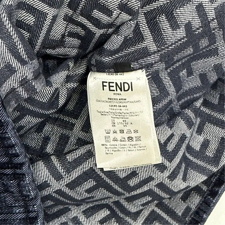 Fendi Fendi Blue Logo Denim Long Sleeve Jacket -2507 Size US L / EU 52-54 / 3 - 4 Thumbnail
