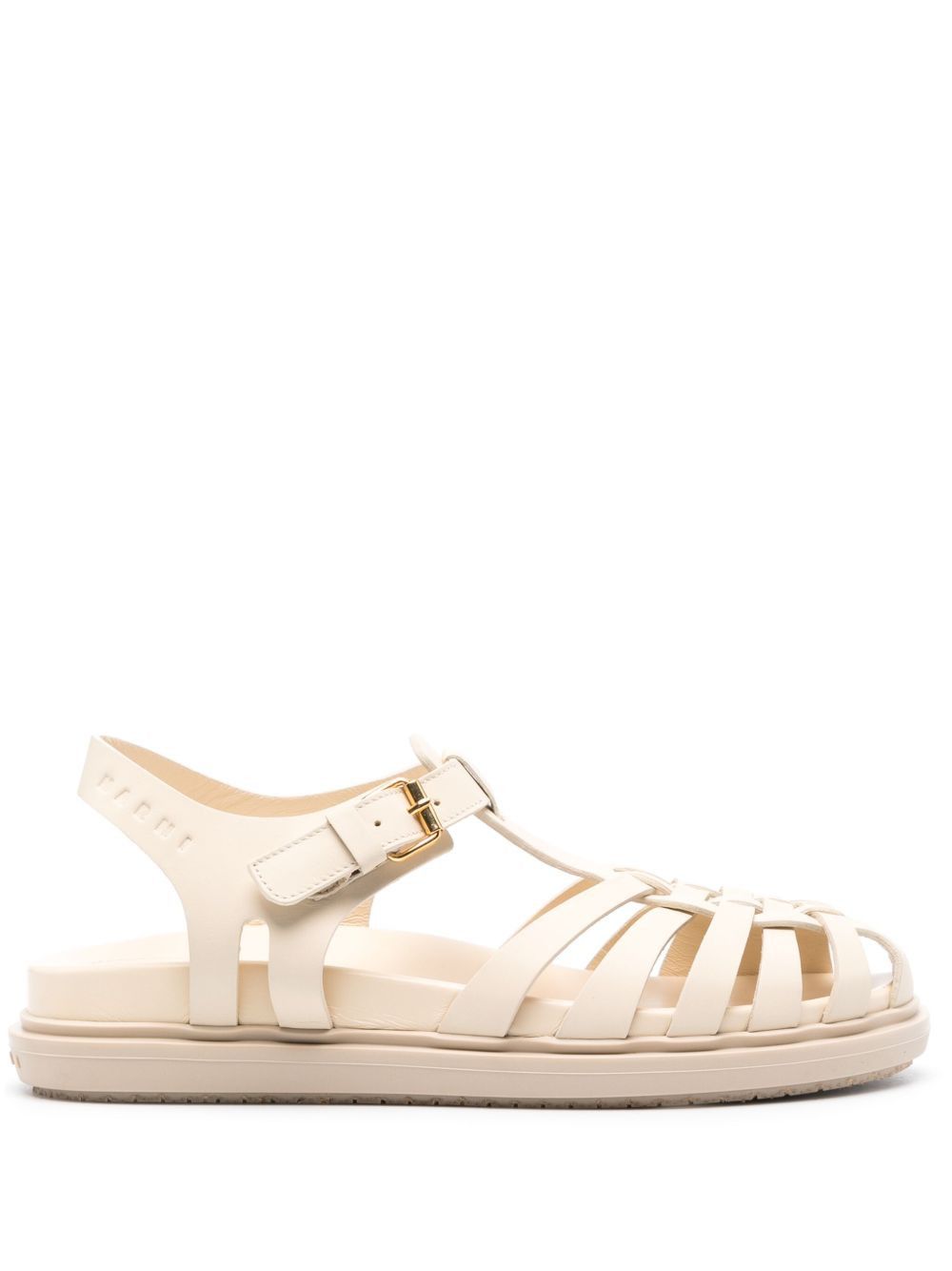 Marni o1w1db10125 Caged Leather Sandals in Light Beige Size US 9 / IT 39 - 1 Thumbnail