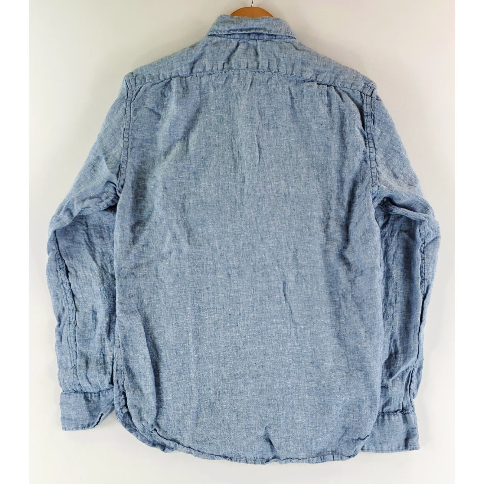 J.Crew J.CREW Button-Down Shirt Long Sleeve 100% Linen Blue Mens M Size US M / EU 48-50 / 2 - 3 Thumbnail