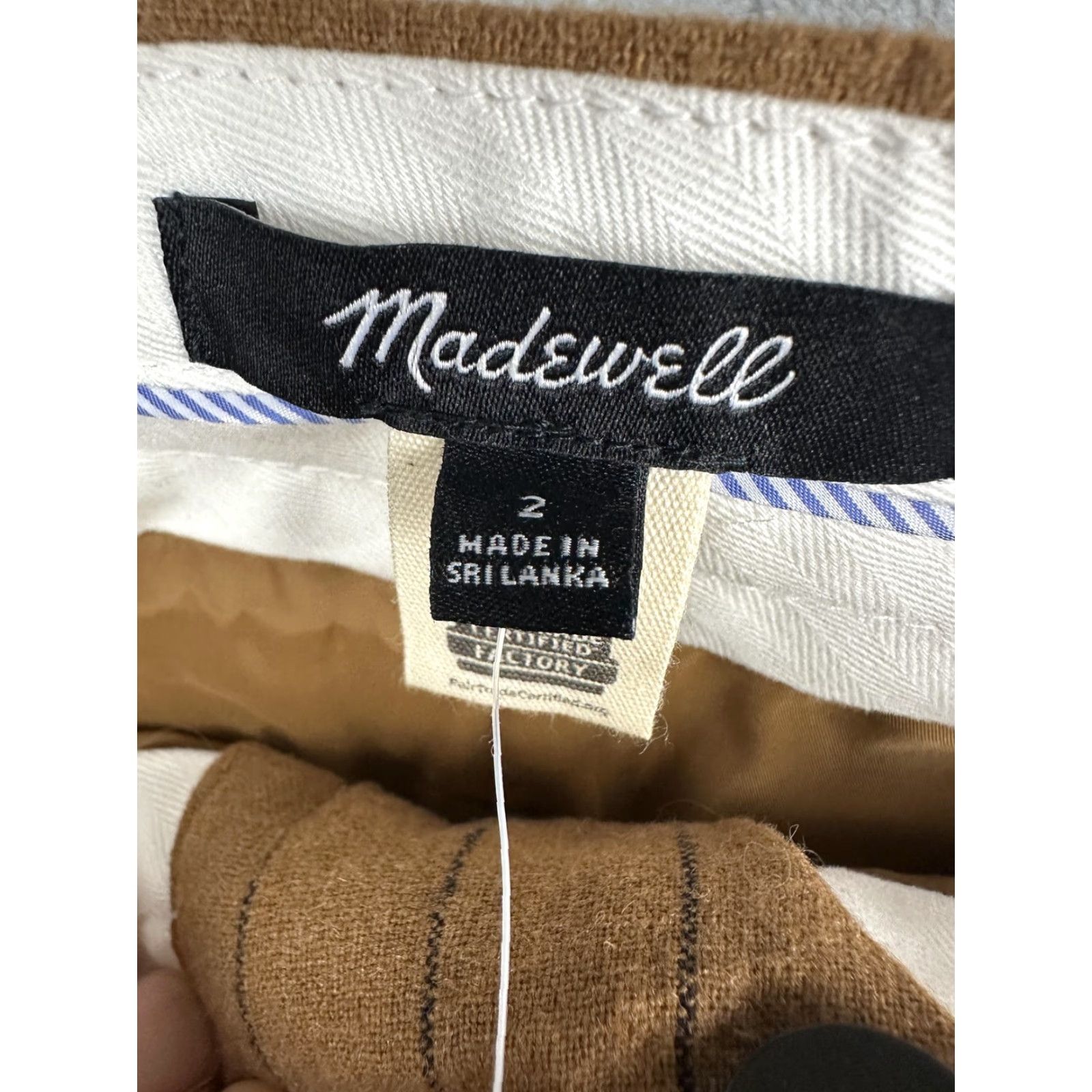 Madewell Madewell High Rise Rosedale Pants Womens 2 Brown Wool Stripe Straight Dress Work Size 26" / US 2 / IT 38 - 3 Thumbnail