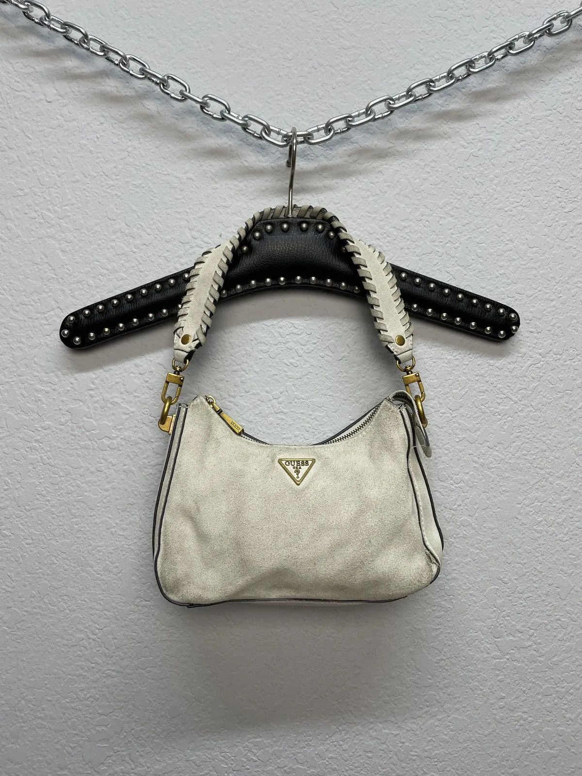 Avant Garde x Guess Vintage Y2K Guess Baguette Avantgarde Shoulder Bag Hobo in White, Men's