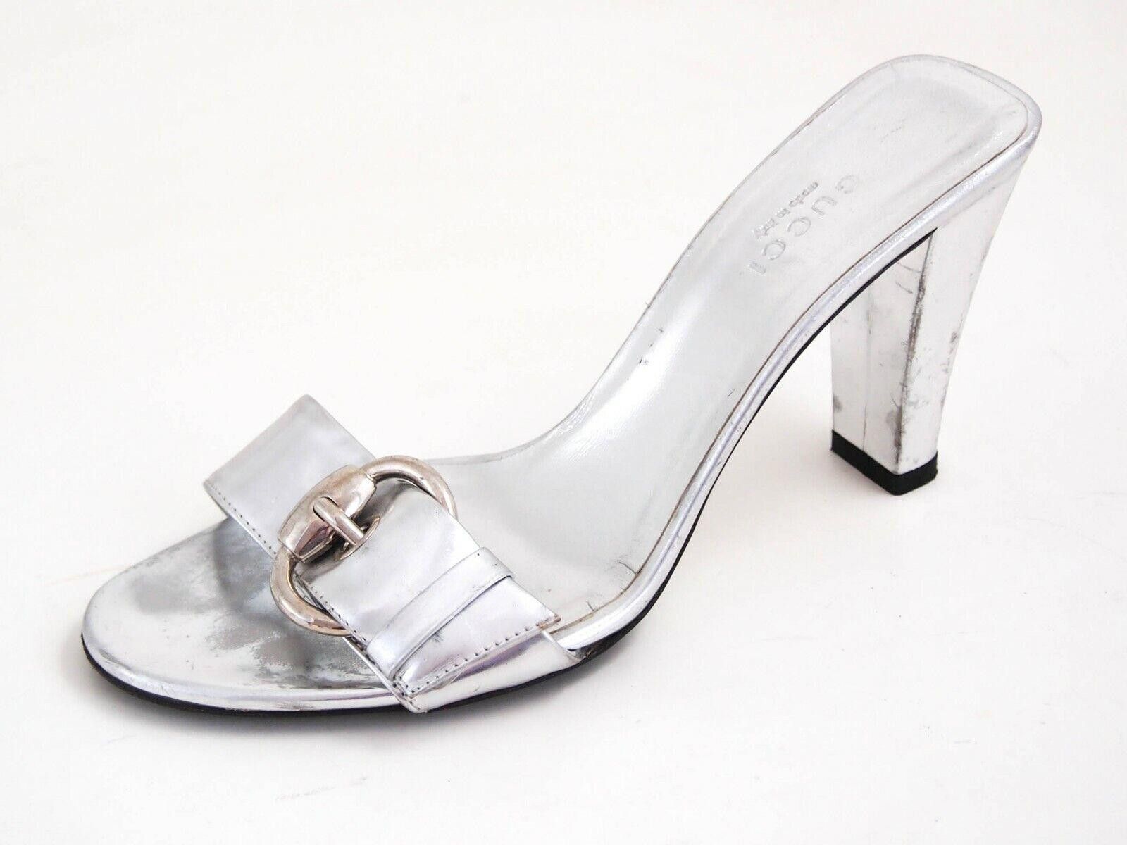 Gucci Gucci Horsebit Mules Sandals Heels Silver Leather US 6 EU 36 Size US 6 / IT 36 - 1 Thumbnail