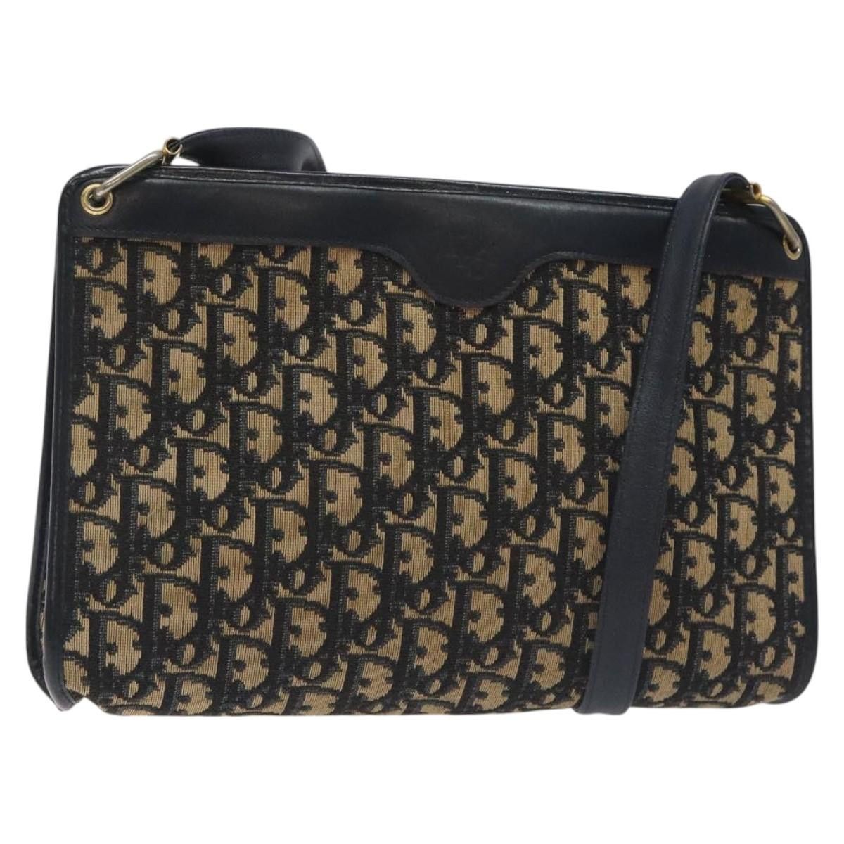 Dior DIOR Trotter Canvas Shoulder Bag Navy Gold Size ONE SIZE - 1 Thumbnail