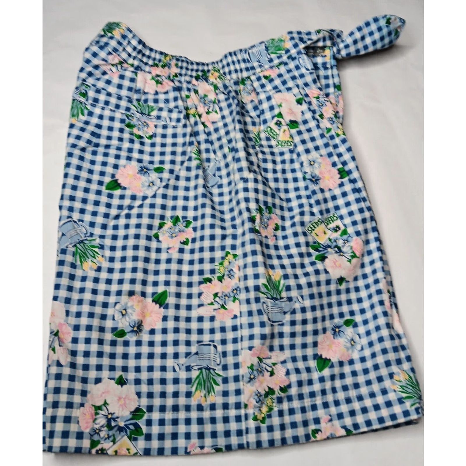 Vintage VINTAGE The Eagle's Eye Womens Shorts Casual Pleated Cotton Flower Garden Bow M Blue Size 32" / US 10 / IT 46 - 5 Thumbnail