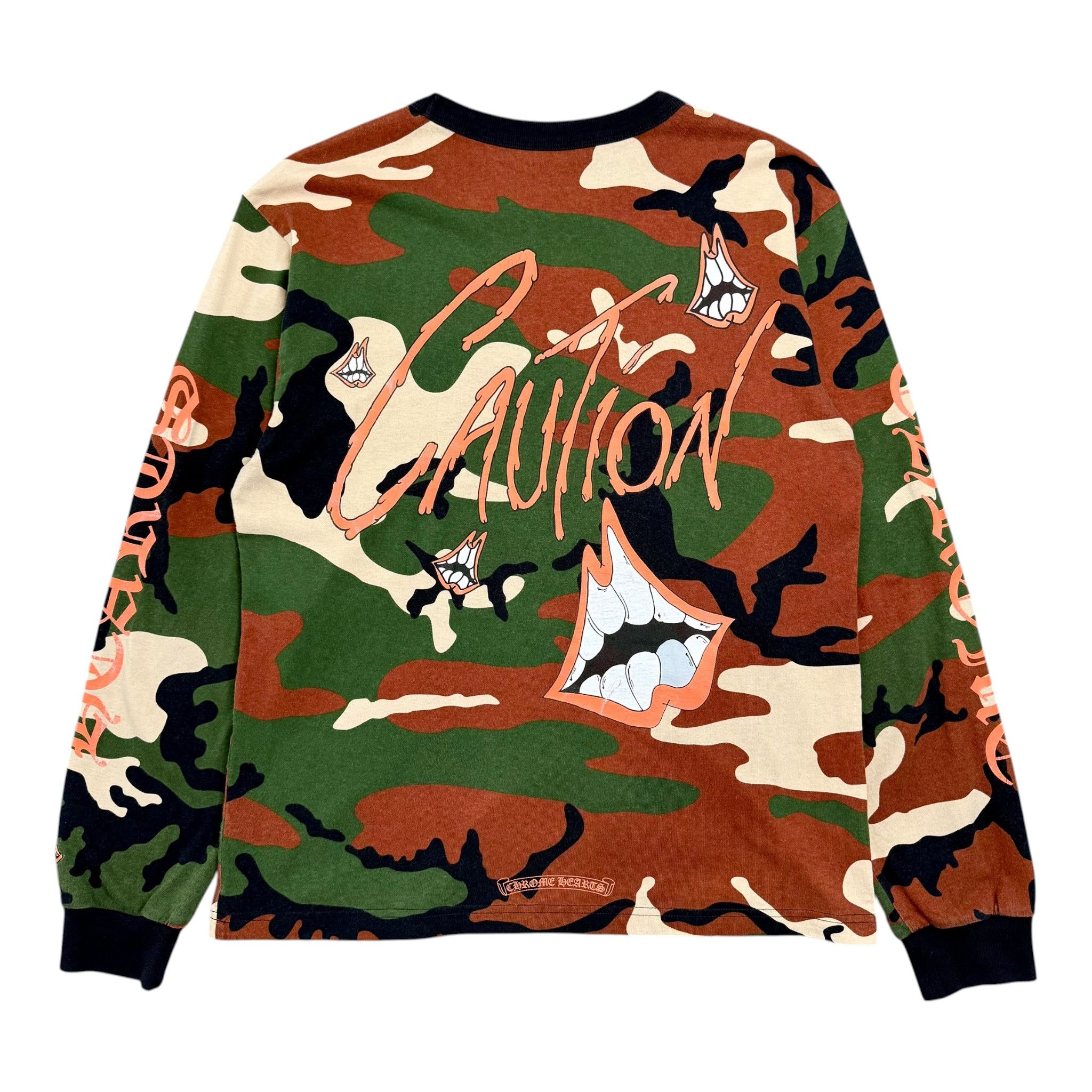 Chrome Hearts x Matty Boy Pocket Caution Logo Long Sleeve Tee Shirt Camo Size US L / EU 52-54 / 3 - 1 Thumbnail