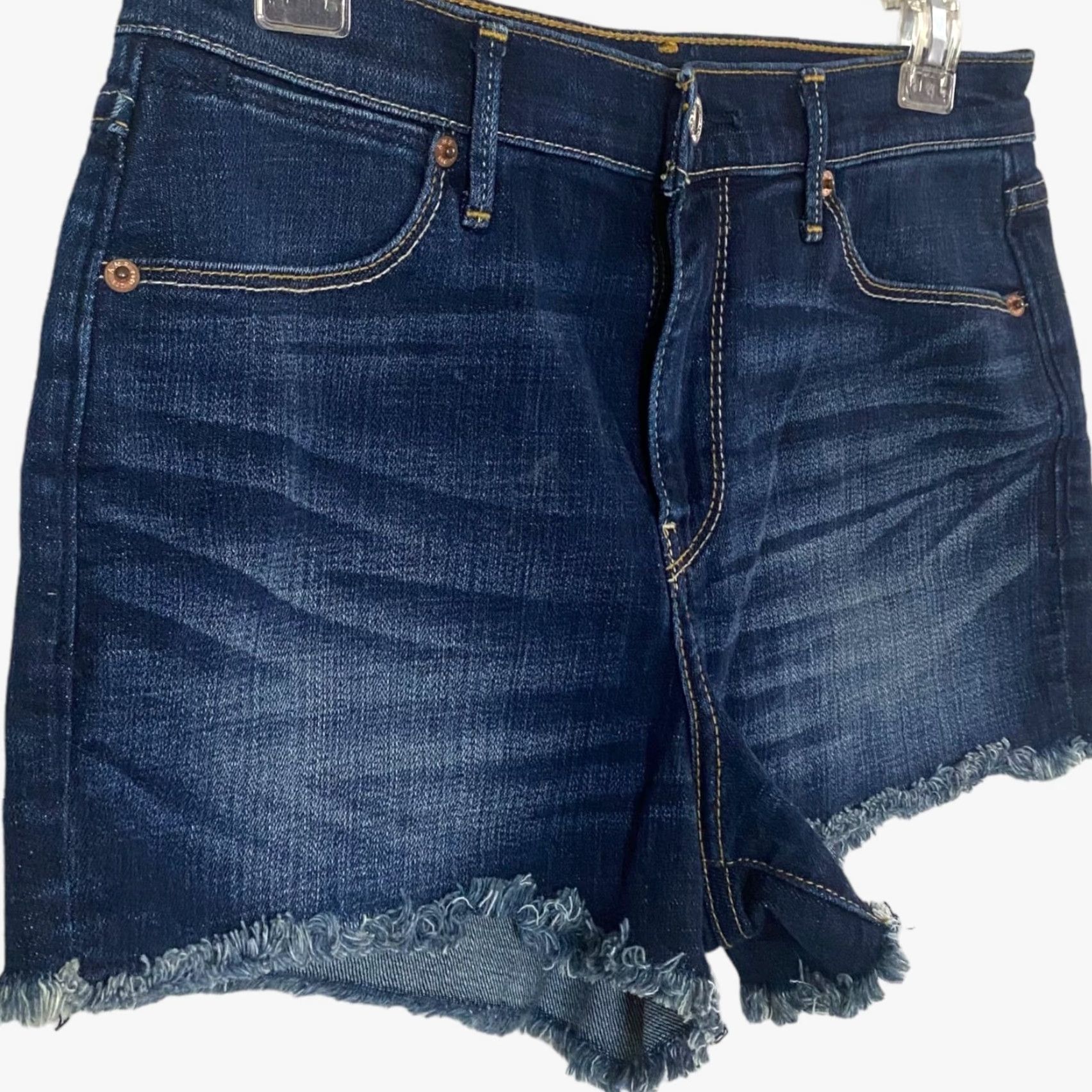 Abercrombie & Fitch Abercrombie & Fitch Jeans Shorts Women Size 27 Dark Wash Denim Cut-Offs Stretch Size 27" / US 4 / IT 40 - 3 Thumbnail