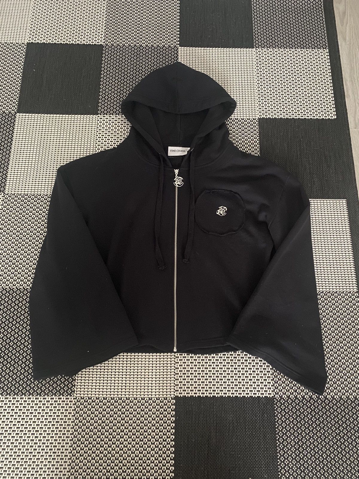 image of Designer Fine Chaos Black Tribal Dart Hoodie, Men's (Size Medium)