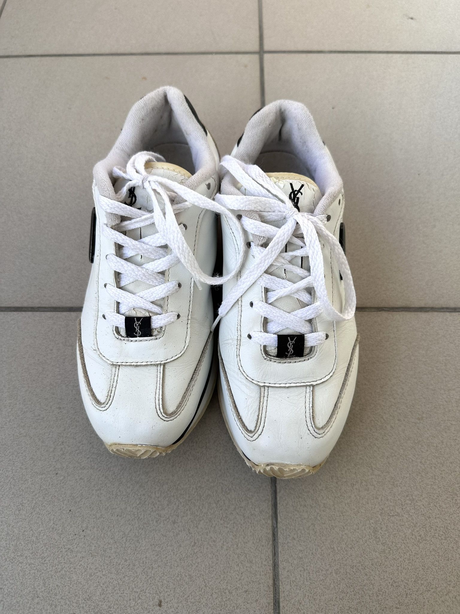 Vintage Vintage Yves Saint Laurent leather trainers sneakers Size US 8 / IT 38 - 3 Thumbnail