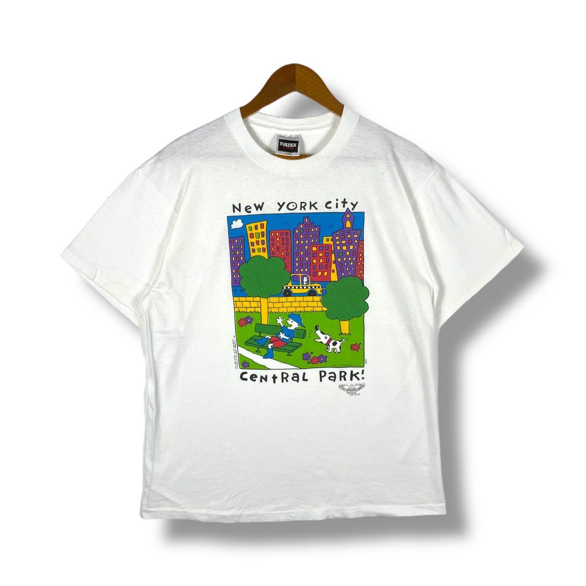 Vintage Vintage 90's NEW YORK CITY Central Park Graphic Tee Shirt Size US L / EU 52-54 / 3 - 1 Thumbnail