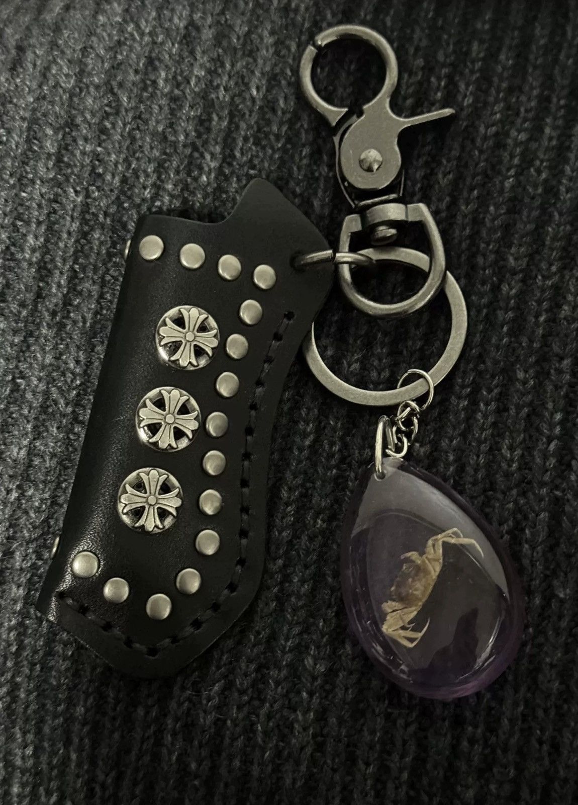 Japanese Brand × Vintage Retro punk rock studded rivet lighter case keychain Size ONE SIZE - 1 Thumbnail