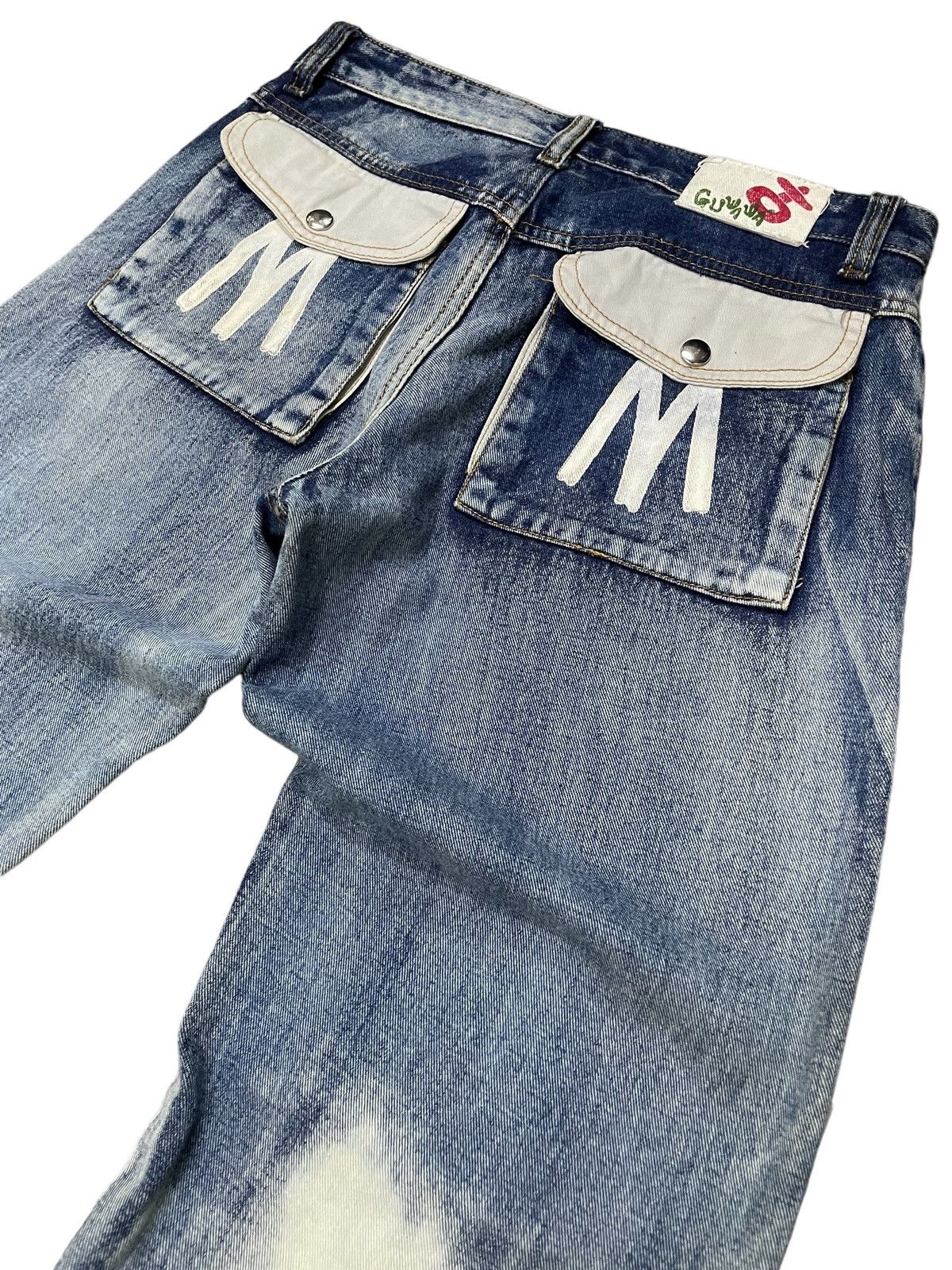 Hysteric Glamour × Japanese Brand Guwawa Japan Enzyme Wash Loose Baggy Kevlar Jeans Size US 29 - 13 Thumbnail