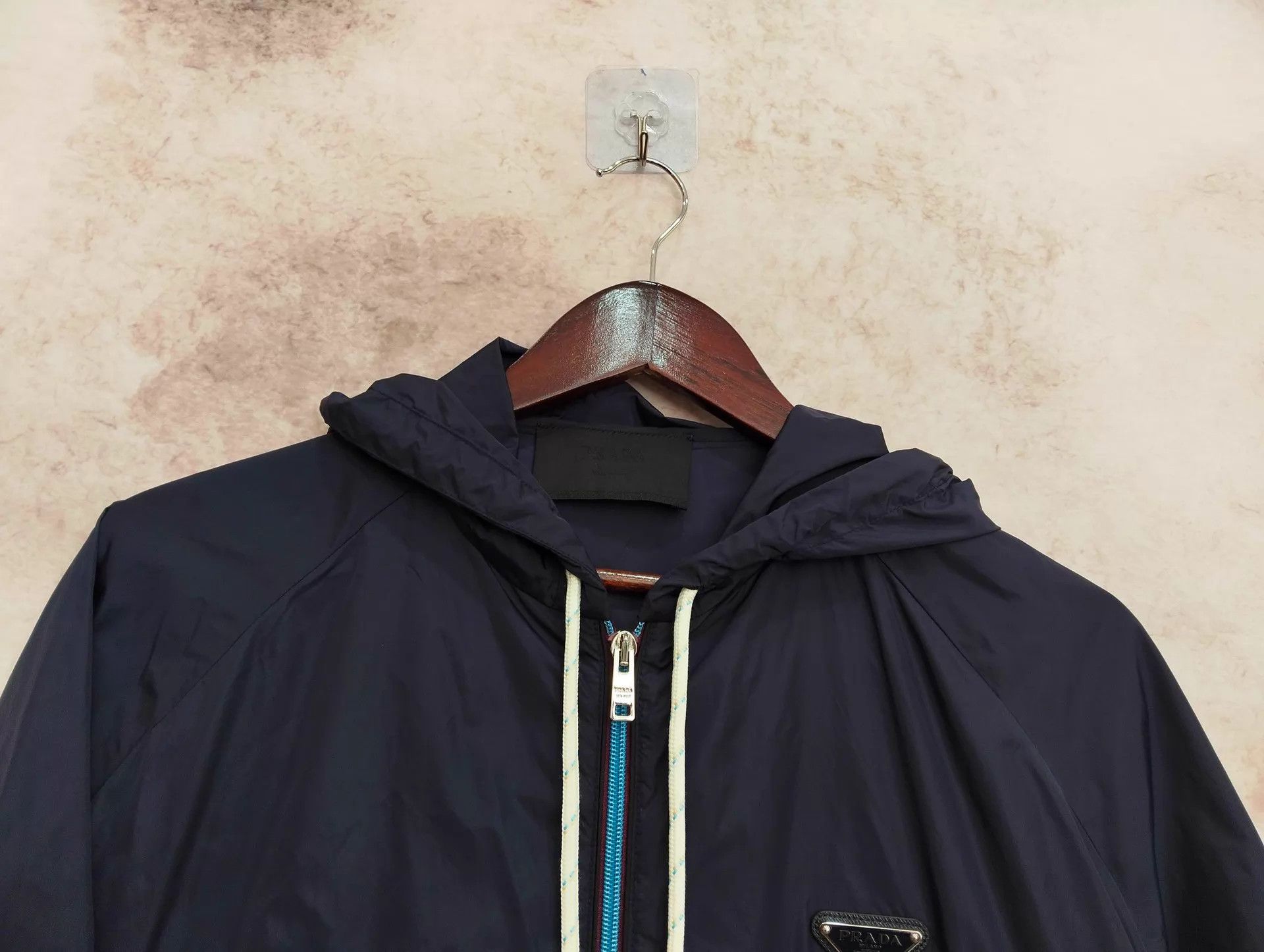 Prada Prada Blue Hooded Jacket Triangle Logo 48 Size US M / EU 48-50 / 2 - 3 Thumbnail