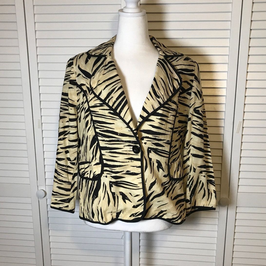 Other Brandon Thomas Vintage Animal Print V-neck ¾ Sleeve Jacket L Size L / US 10 / IT 46 - 1 Thumbnail
