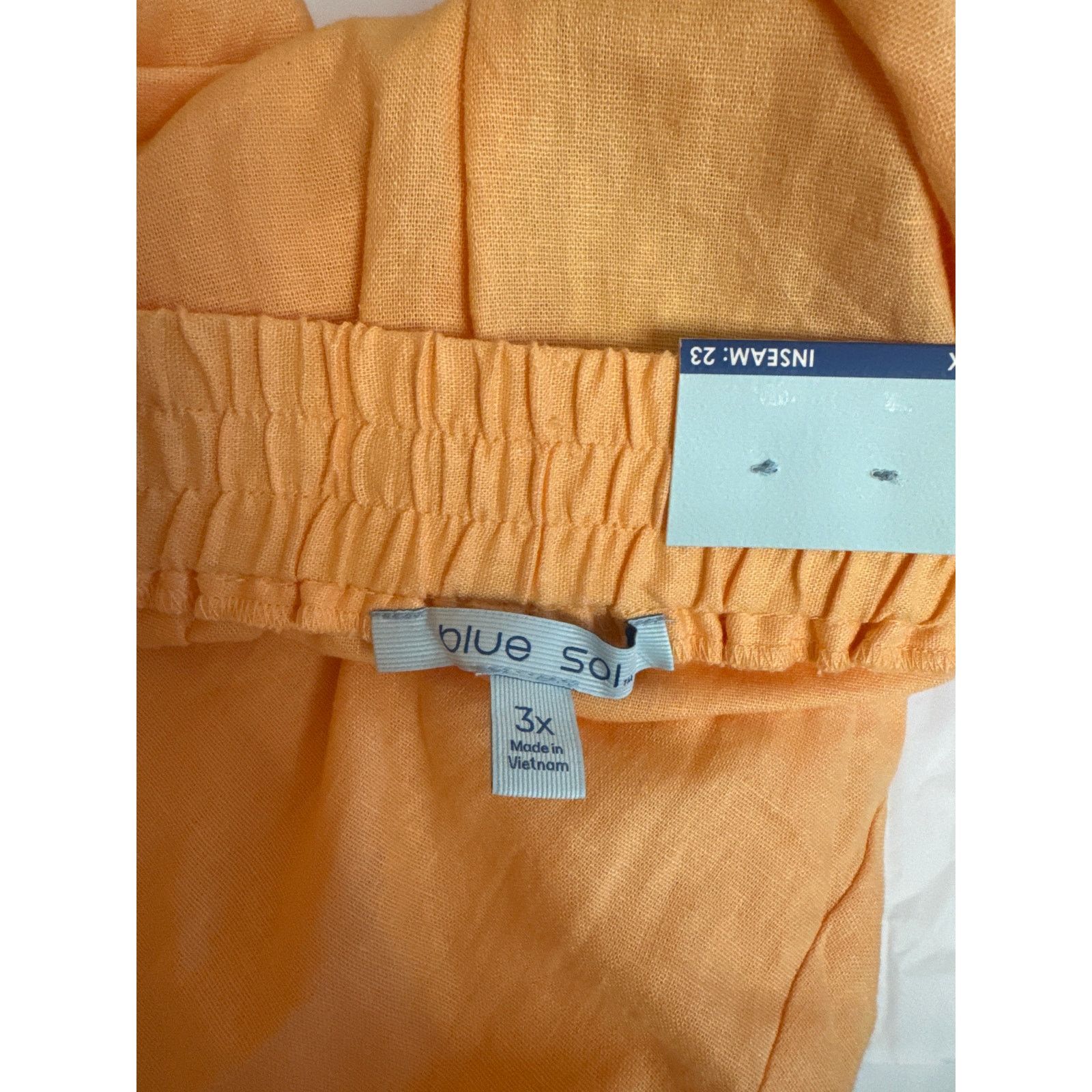 Other NWT Blue Sol Linen Blend Peach Crop Pants 3X Flat Front Size 42" / US 20 - 3 Thumbnail