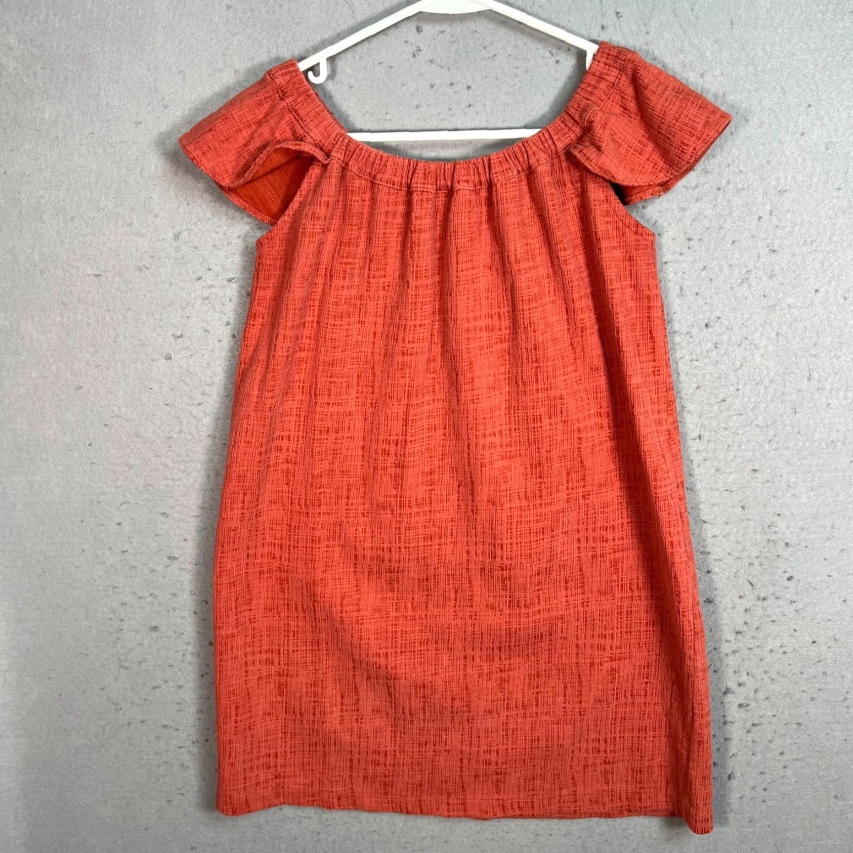 Madewell VINTAGE Madewell Off-Shoulder Button-Down Dress Orange Womens XS Dress Size XS / US 0-2 / IT 36-38 - 2 Thumbnail