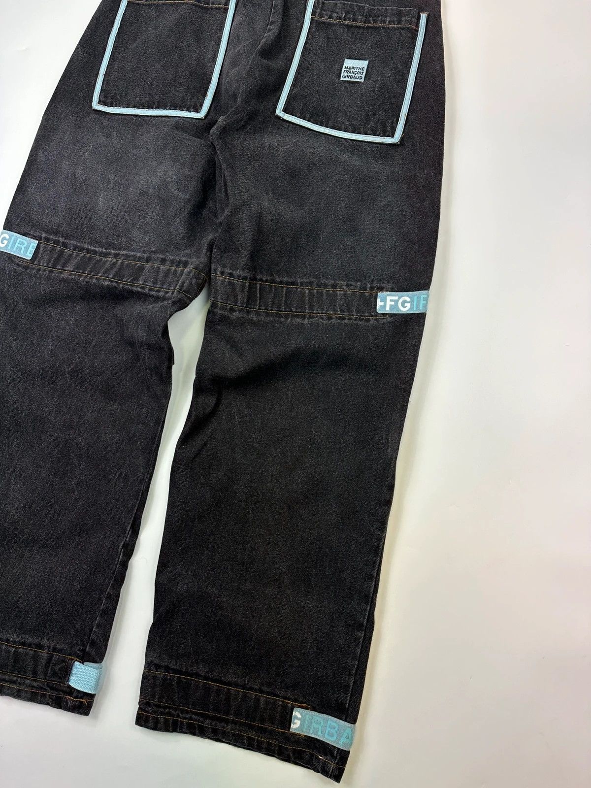 Marithe + Francois Girbaud Marithé + François Black & Blue Baggy Velcro Denim Pants Size US 36 / EU 52 - 8 Thumbnail