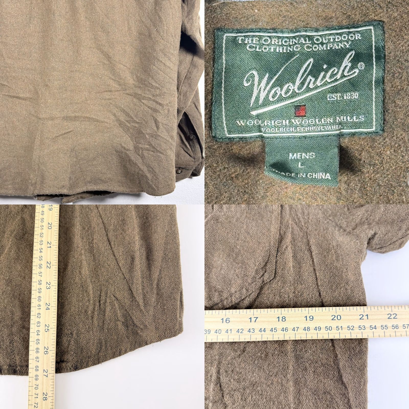 Vintage Woolrich Button-Down Long Sleeve Shirt Brown Men Large Flaws Size US L / EU 52-54 / 3 - 9 Thumbnail